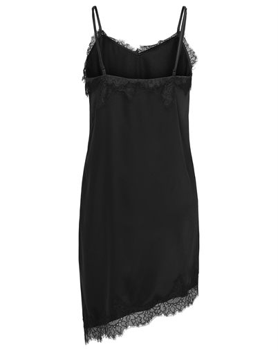 Only - ONLBella Strap Satin Lace Kjole - Black